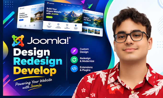design, redesign, develop, update joomla website