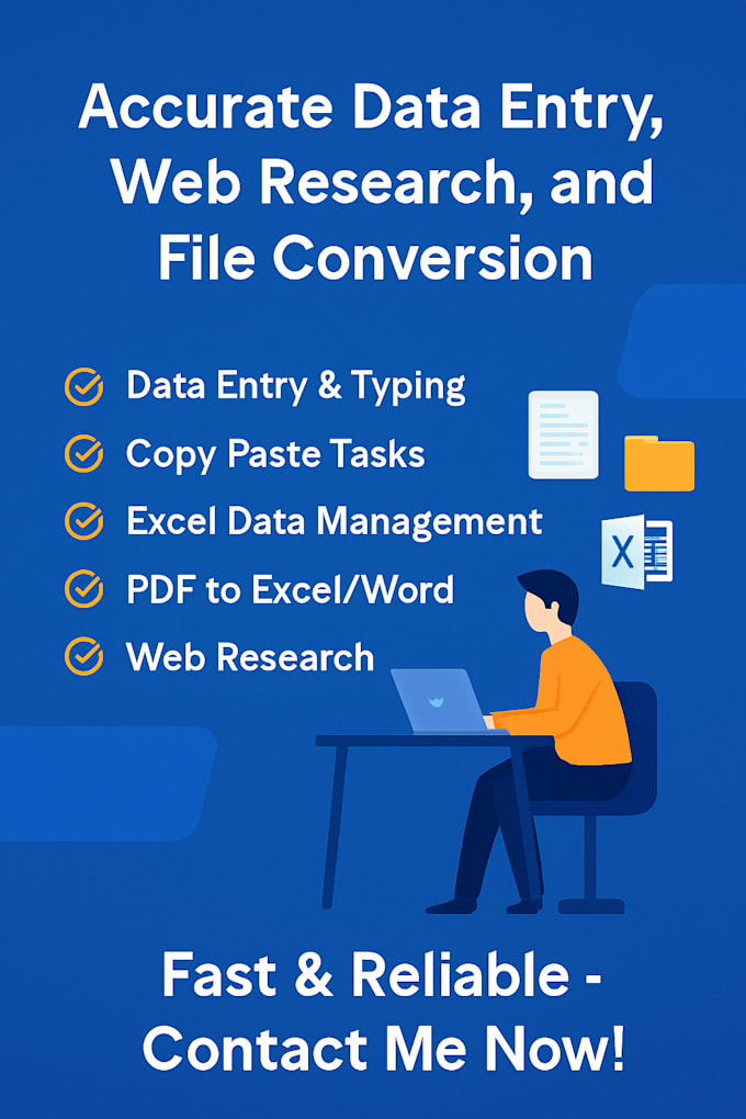 data entry in excel, google sheets, or databases