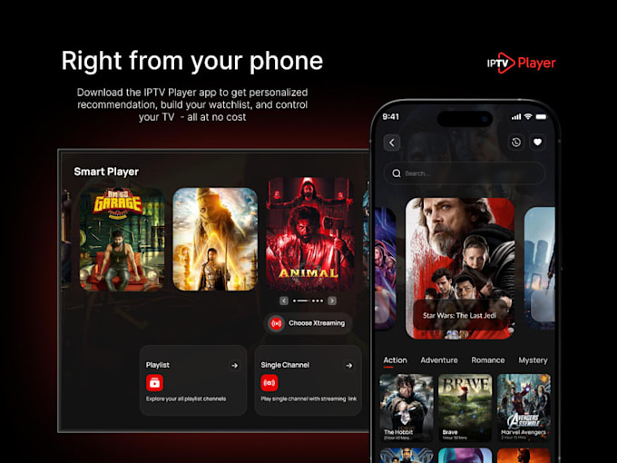 build iptv app and server with epg, vod, ott support for android and smart tv