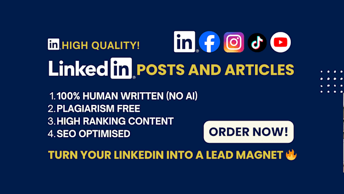 write high quality linkedin articles and social media posts