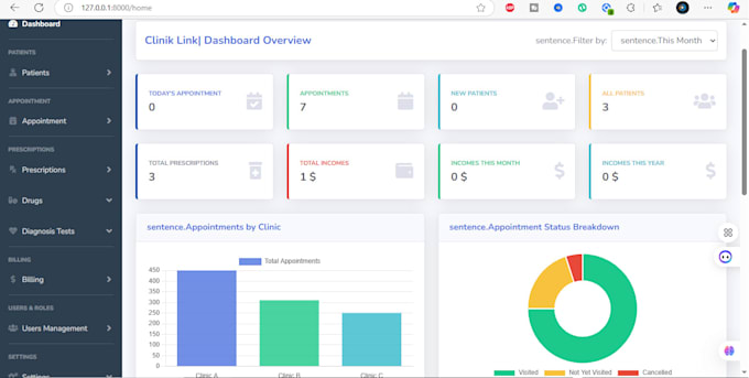 create full doctor booking app with admin panel