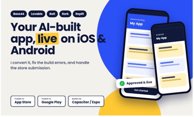 convert base44 lovable app rork to andriod ios publish to app store ibm app scan