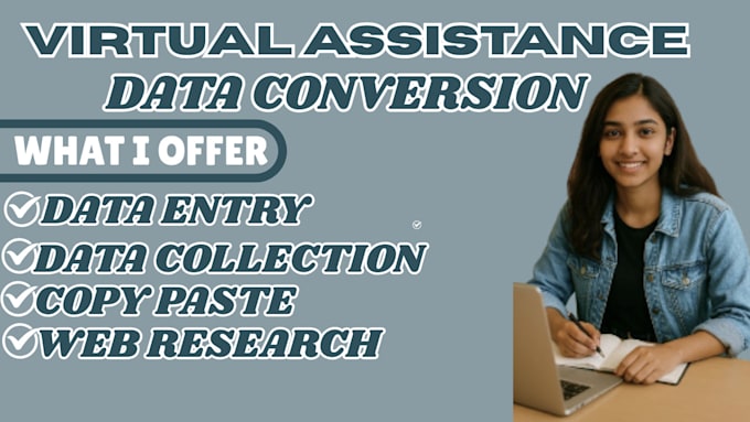 do data entry, excel, admin support work, email, copy paste