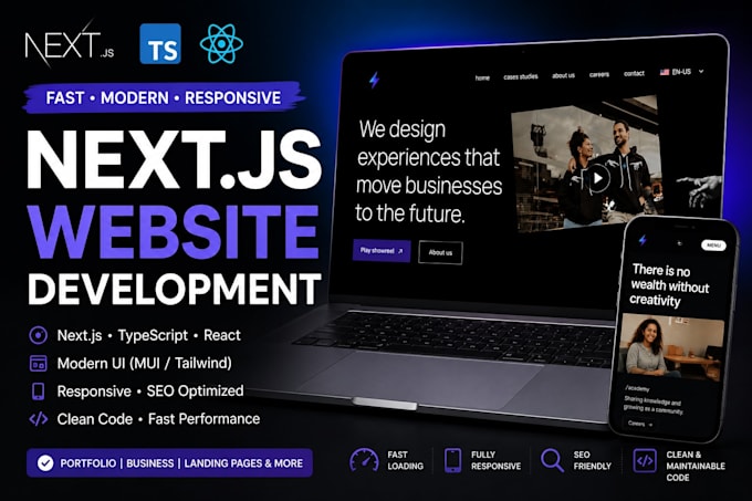 build a responsive nextjs website with typescript