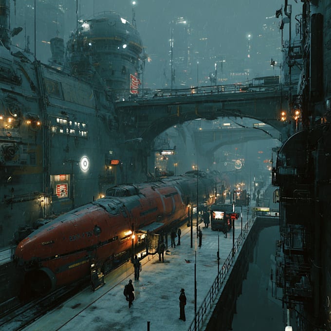 draw sci fi illustration and sci fi concept art