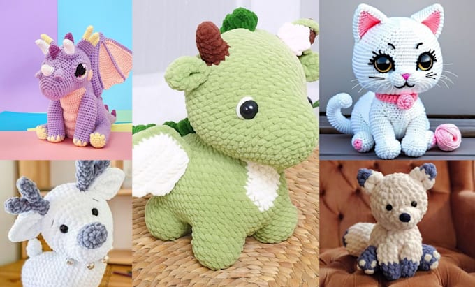 Write a detailed amigurumi crochet pattern with picture and video