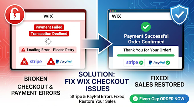 fix wix store checkout issues, wix payment errors, stripe paypal problems