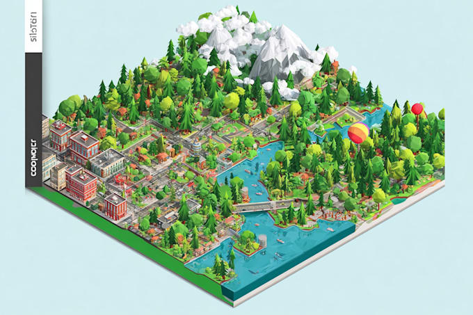draw high quality vector or isometric map illustrations