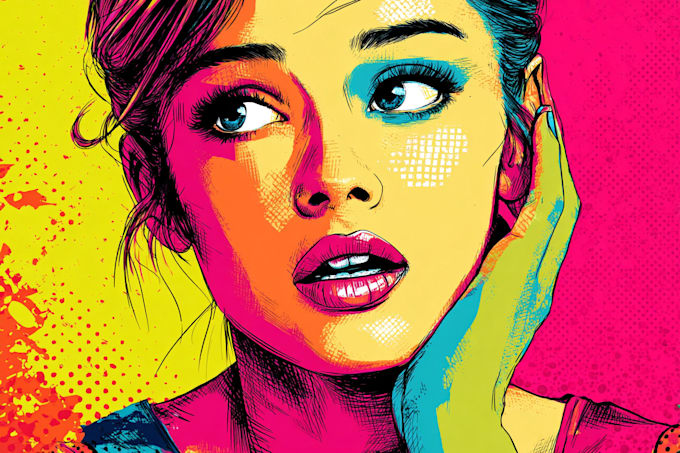 draw a professional pop art portrait