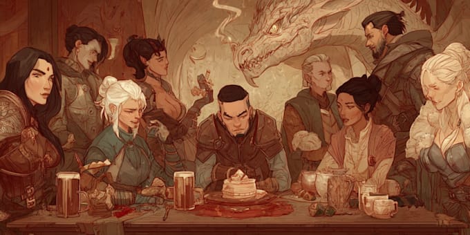 do a dnd character or dnd party art