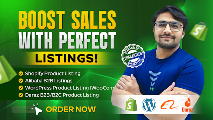 do daraz alibaba shopify and wordpress product listings