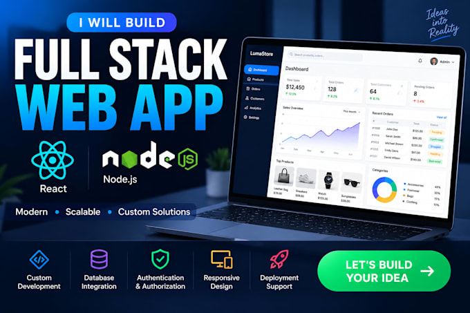 build a react node js full stack web app