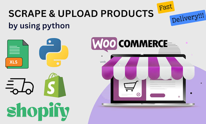 scrape and upload products to shopify or woocommerce