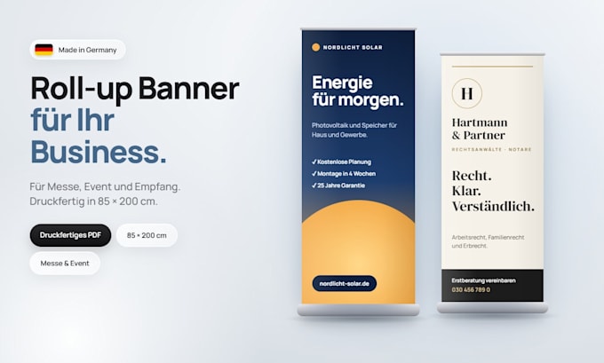 design a professional roll up banner for your business