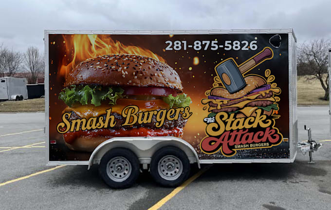 create a food truck wrap, food van wrap, food trailer, and truck wrap design