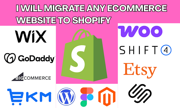 transfer clone migrate wix woocommerce wordpress godaddy figma to shopify store