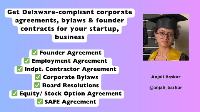 draft founder, corporate, business, employment contracts