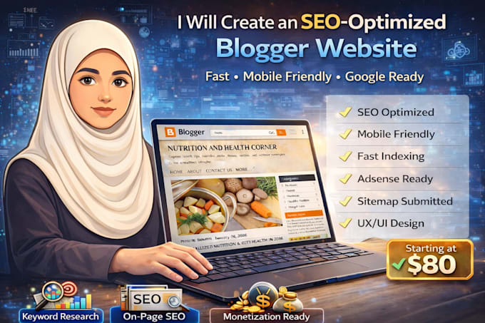 create SEO optimized blogger website