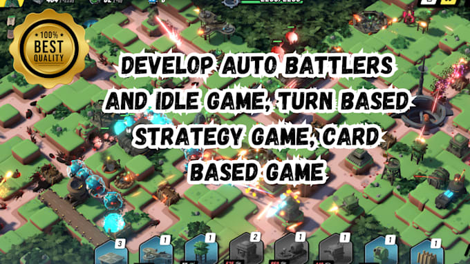 develop auto battlers and idle game, turn based strategy game, card based game