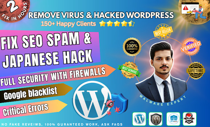 remove virus, hacked wordpress, SEO spam, japanese keywords hack, with firewalls
