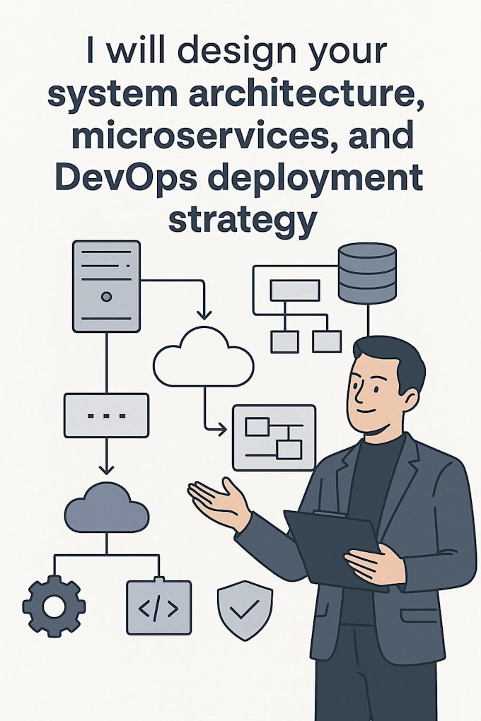 design your system architecture, microservices, and devops deployment strategy