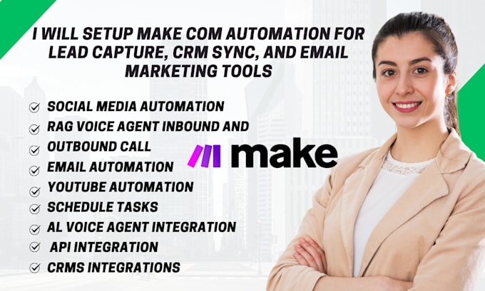 set up make com, zapier automation, for website lead capture and CRM sync