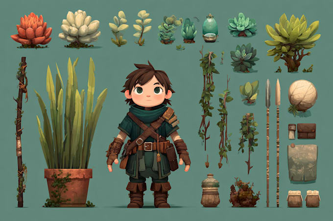 do 2d game character design and assets