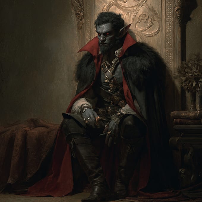 do fantasy horror vampire character art