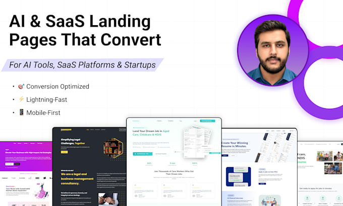 design conversion optimized ai and saas landing page