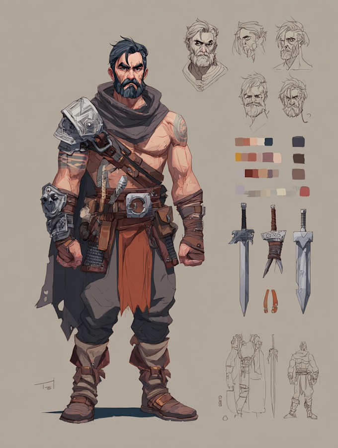 draw 2d game art military character design