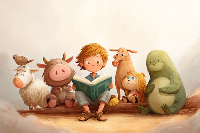 children book illustrations and children book cover