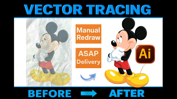 do manual vector tracing , replicate logo in adobe illustrator