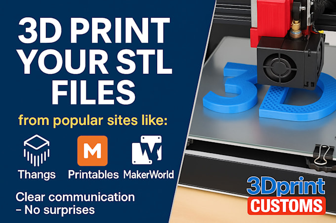 3d print your stl file from meshy ai, makerworld, thingiverse ...