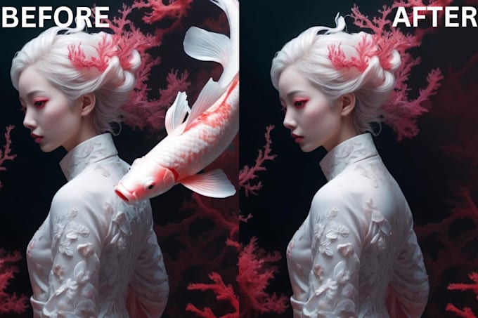 professionally remove background and retouch image
