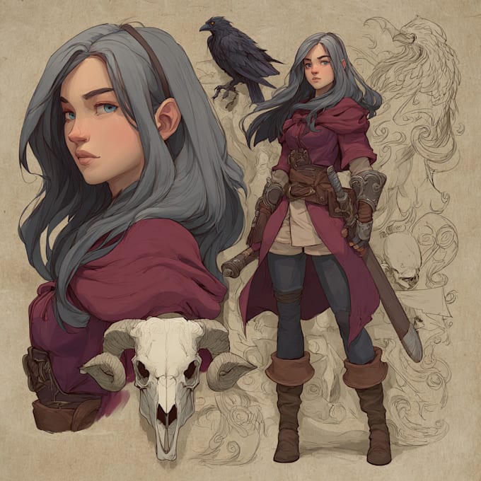 Draw dnd character art, fantasy illustration or concept art for game ...