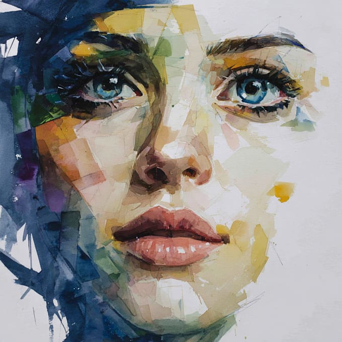 draw a line art portrait illustration