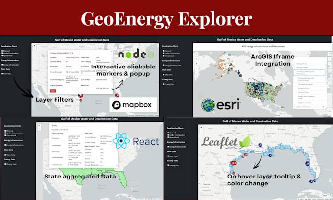 make interactive web maps using leaflet, mapbox, openlayer in react and angular