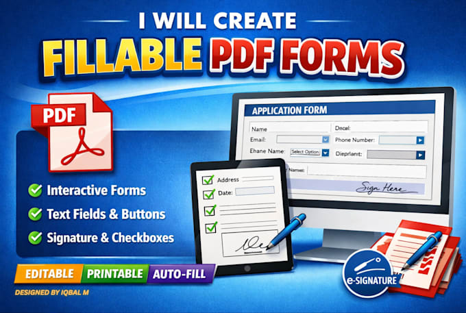 create and design fillable and editable interactive pdf forms