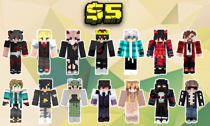 design custom, unique, premium minecraft skin and mc java art
