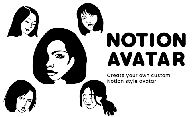 draw custom digital notion style avatar portraits