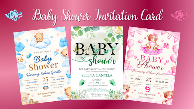 design a baby shower or baby name invitation card