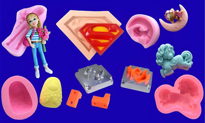 model 3d injection mold and silicone mold in solidworks for printing and casting