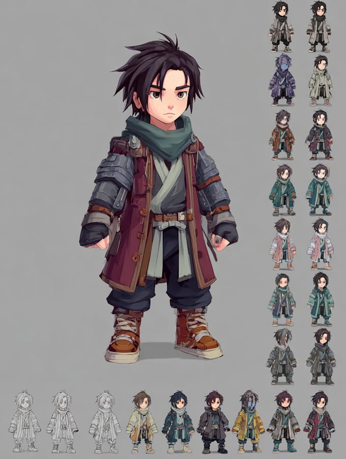 draw 2d game character illustration