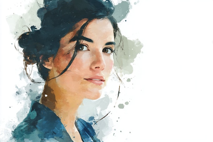 create unique watercolor character illustration