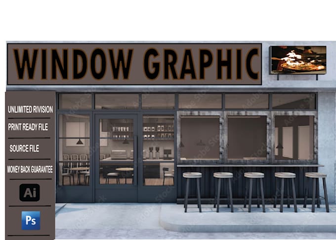 design outstanding shopfront wrap, window graphic