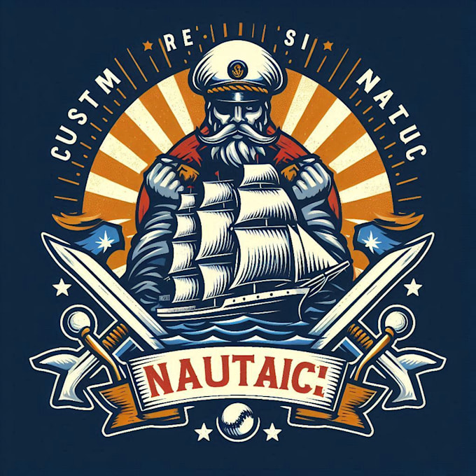 design high quality vintage nautical logo with t shirt design