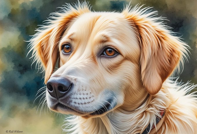 draw watercolor pet portrait