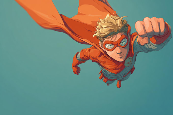 create superhero comic caricature character