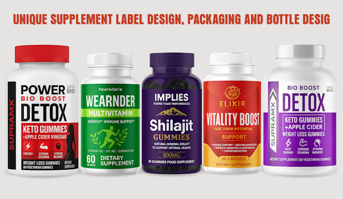 do supplement label,product label, bottle label, gummies label,packaging label