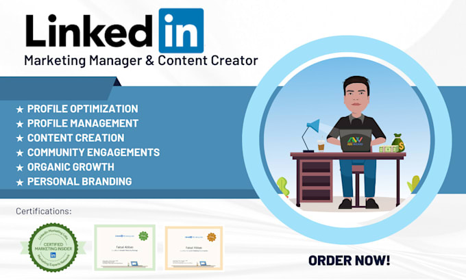 be your linkedin marketing manager and content creator